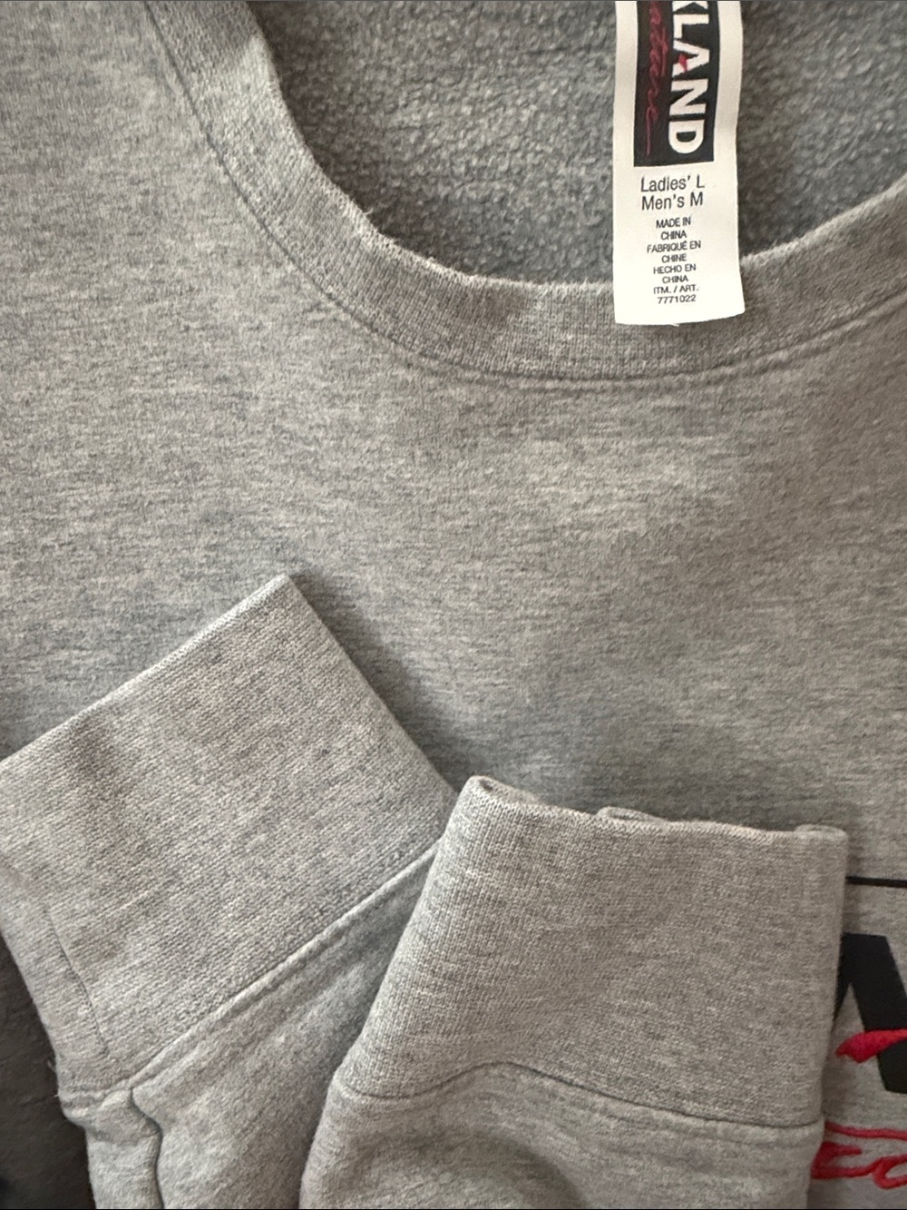 Kirkland Signature Unisex Logo Crewneck Sweatshirt Gray Size M/L - Picture 4 of 6